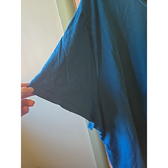 Liz & Me Women’s 5X 34-36 W Turquoise Short Sleeve Top Embroidered Beads Plus - Picture 2 of 8